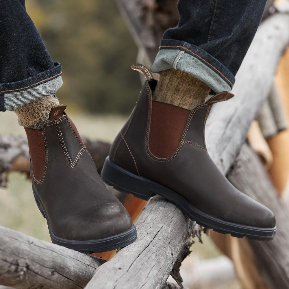 Blundstone Men's Dark Brown Original Leather Pull On Ankle Chelsea Boots Sz 7.5